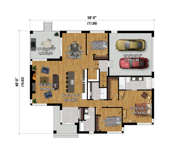 Dream House Plan - European Floor Plan - Main Floor Plan #25-4982