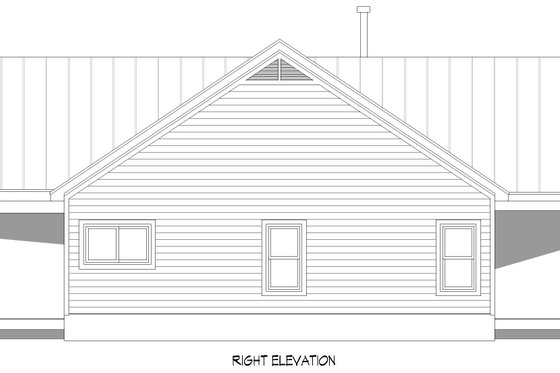 Exterior - Other Elevation 1 for Ranch House Plan #932-1318 - 3 bed, 2 bath