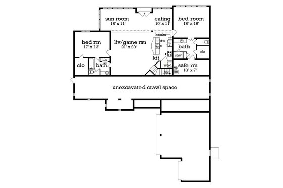Country house plan with Craftsman details, floor plan