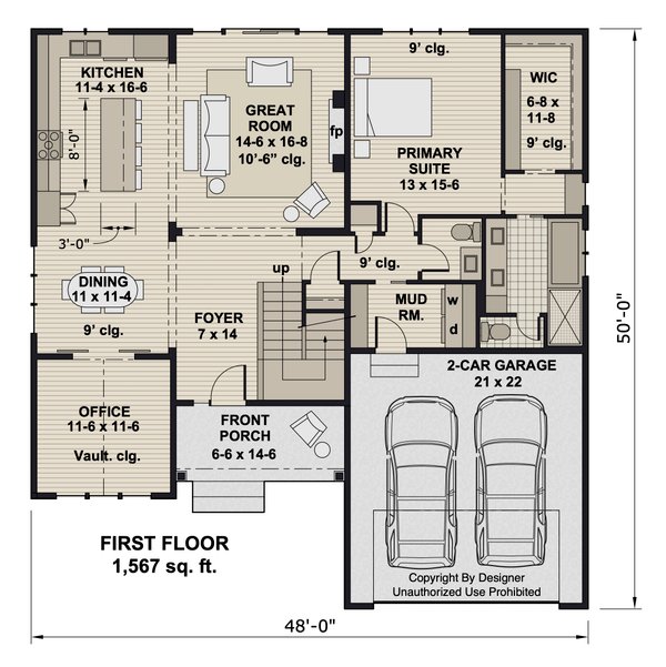 Bungalow Floor Plan - Main Floor Plan #51-1426
