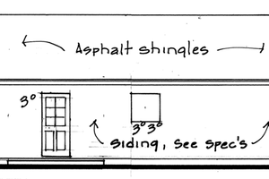 Exterior - Rear Elevation for Country House Plan #30-237 - 3 bed, 2 bath