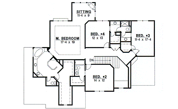 European Floor Plan - Upper Floor Plan #67-604