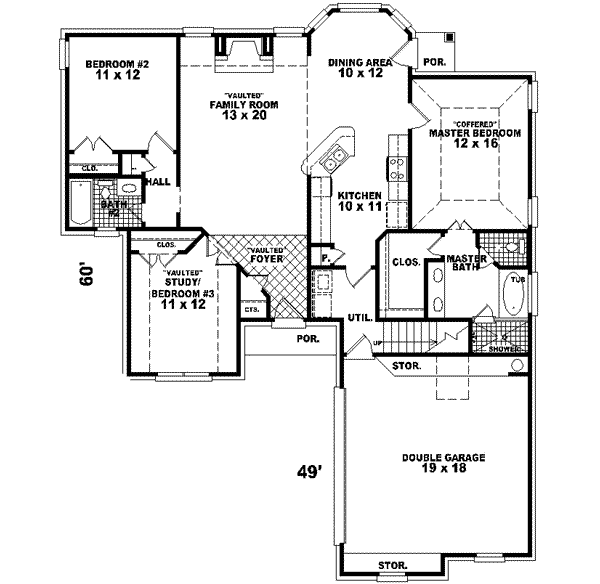 Traditional Floor Plan - Main Floor Plan #81-512