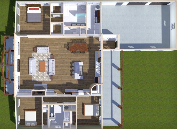 House Blueprint - Barndominium Floor Plan - Other Floor Plan #44-261