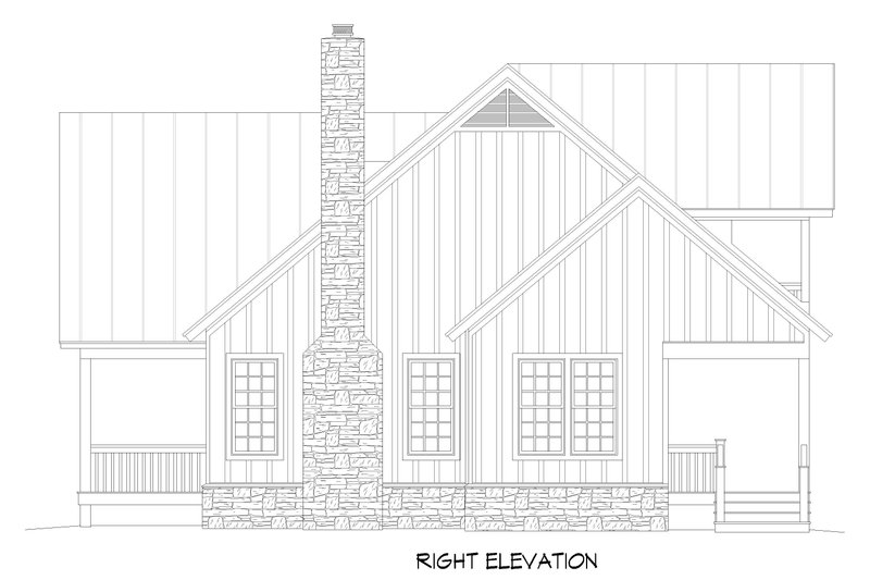 Architectural House Design - Exterior - Other Elevation 1 for Southern House Plan #932-811 - 2 bed, 3 bath