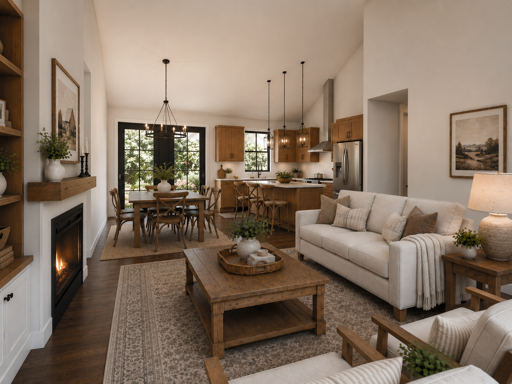 Interior - Family Room for Farmhouse House Plan #48-1224 - 3 bed, 2 bath