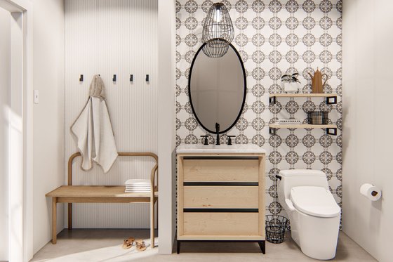 Interior - Bathroom for Mediterranean House Plan #455-640, 1 bath