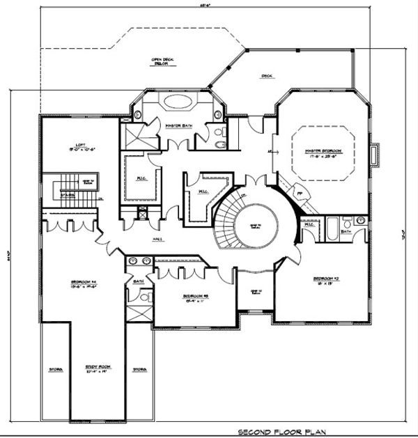 Craftsman Floor Plan - Upper Floor Plan #123-114