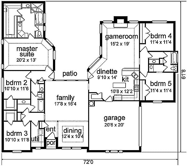 Architectural House Design - Traditional Floor Plan - Main Floor Plan #84-184