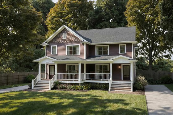 Exterior - Front Elevation 3 for Farmhouse House Plan #79-240 - 2 bed, 2 bath