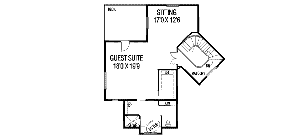 Architectural House Design - European Floor Plan - Upper Floor Plan #60-583