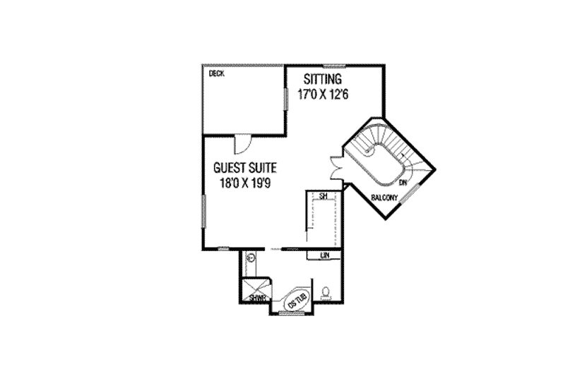Architectural House Design - Floor Plan - Upper Floor for European House Plan #60-583 - 4 bed, 3 bath