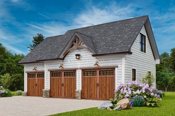Exterior - Front Elevation 7 for Traditional House Plan #54-595, 1 bath