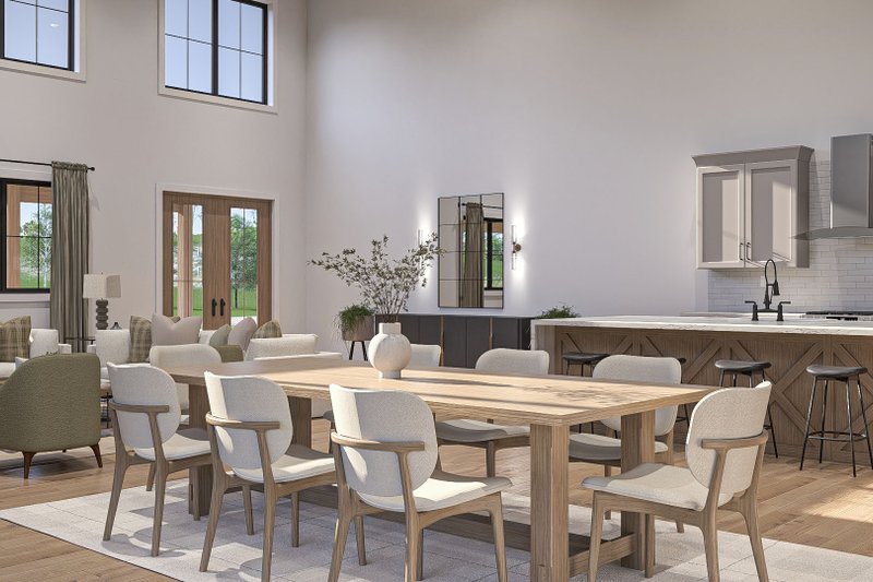 Architectural House Design - Interior - Dining Room for Barndominium House Plan #455-580 - 5 bed, 4.5 bath