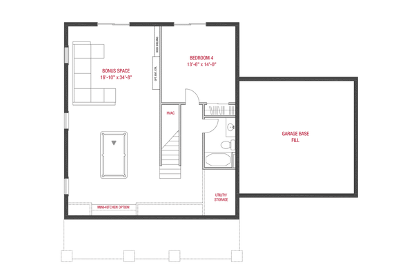 Home Plan - Craftsman Floor Plan - Lower Floor Plan #1079-2