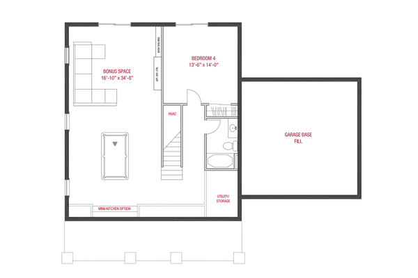 Dream House Plan - Craftsman Floor Plan - Lower Floor Plan #1079-2