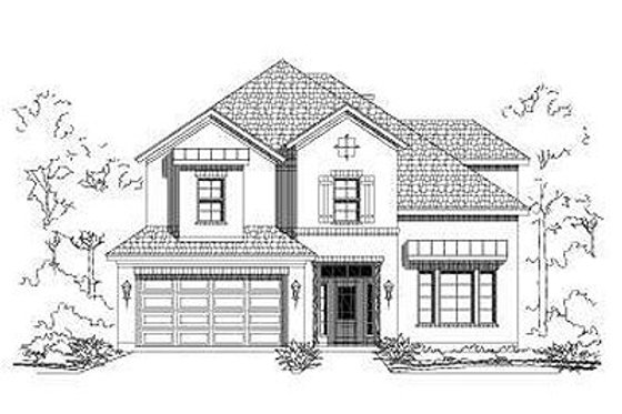 Exterior - Front Elevation for European House Plan #411-729 - 3 bed, 2.5 bath