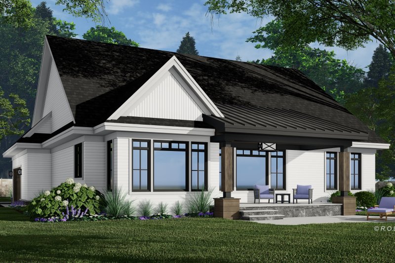 House Blueprint - Exterior - Rear Elevation 2 for Farmhouse House Plan #51-1238 - 2 bed, 2.5 bath