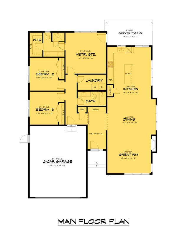 House Blueprint - Contemporary Floor Plan - Main Floor Plan #1066-229