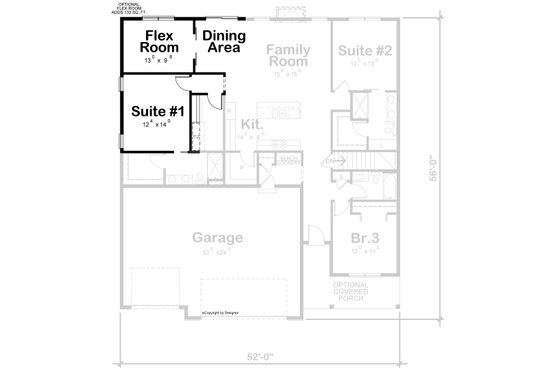 Floor Plan - Other Floor for Ranch House Plan #20-2512 - 3 bed, 3 bath