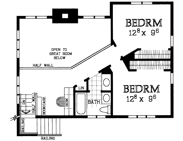 Home Plan - Bungalow Floor Plan - Upper Floor Plan #72-463