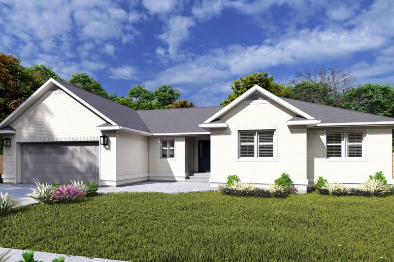 Home Plan - Exterior - Front Elevation 3 for Ranch House Plan #1060-302 - 3 bed, 2 bath