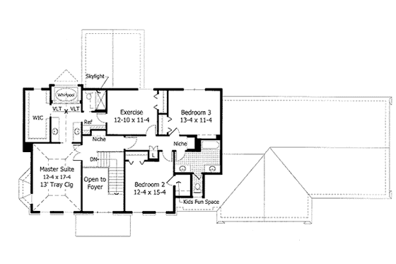 Floor Plan - Upper Floor for Colonial House Plan #51-161 - 4 bed, 2.5 bath