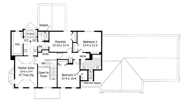 Colonial Floor Plan - Upper Floor Plan #51-161
