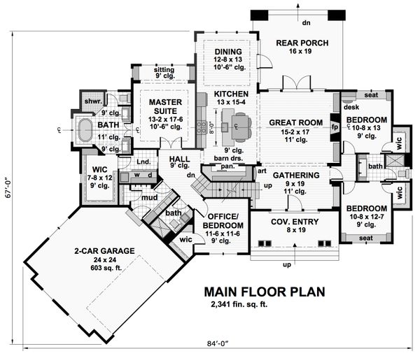 House Design - Craftsman Floor Plan - Main Floor Plan #51-573