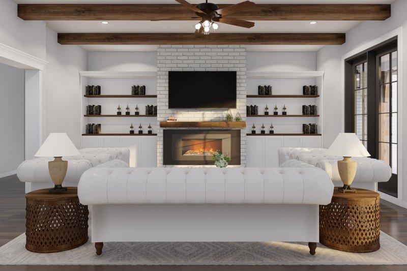 Architectural House Design - Interior - Family Room 3 for European House Plan #17-2387 - 4 bed, 3.5 bath