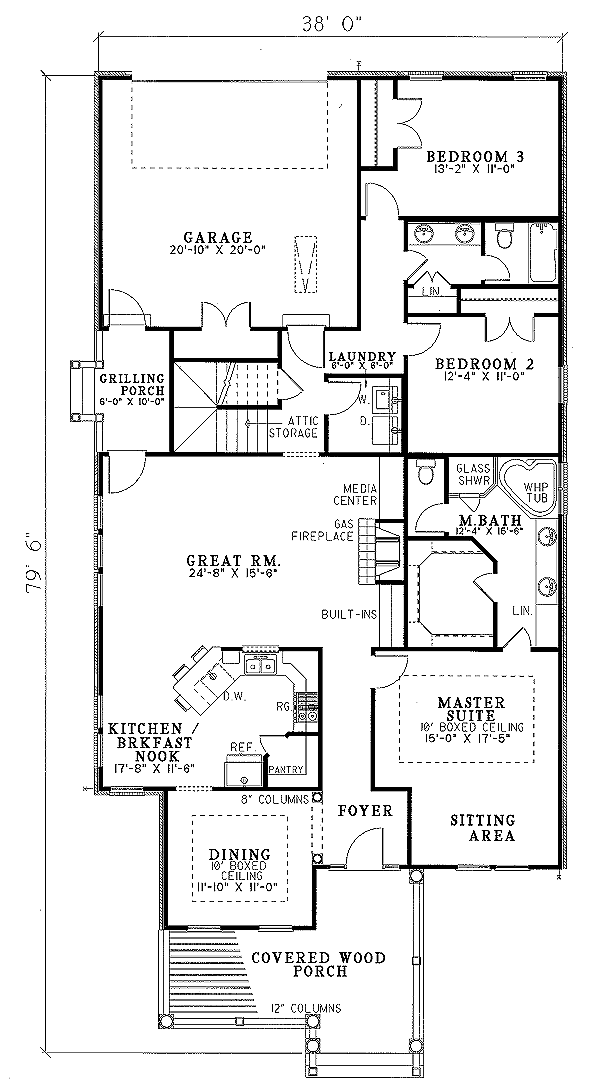 Cottage Floor Plan - Main Floor Plan #17-1029