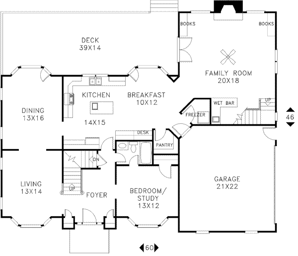 Architectural House Design - European Floor Plan - Main Floor Plan #56-215