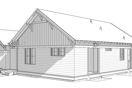 Exterior - Rear Elevation 1 for Craftsman House Plan #895-156 - 2 bed, 2 bath