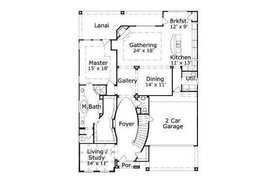 Floor Plan - Main Floor for European House Plan #411-672 - 3 bed, 2.5 bath