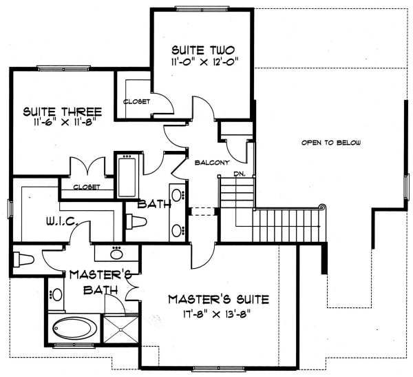 Tudor Floor Plan - Upper Floor Plan #413-135