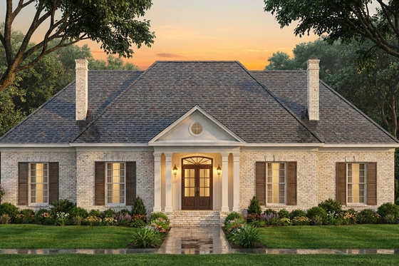 Exterior - Front Elevation 3 for Southern House Plan #406-235 - 3 bed, 2.5 bath