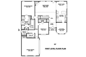 Floor Plan - Main Floor for European House Plan #81-1073 - 4 bed, 3 bath