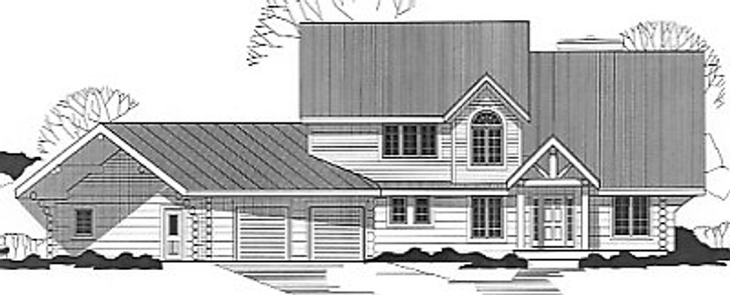 Exterior - Front Elevation 2 for Traditional House Plan #67-420 - 5 bed, 3.5 bath