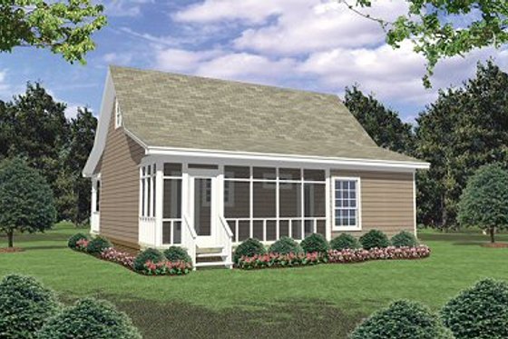 Exterior - Rear Elevation for Cottage House Plan #21-211 - 2 bed, 1 bath