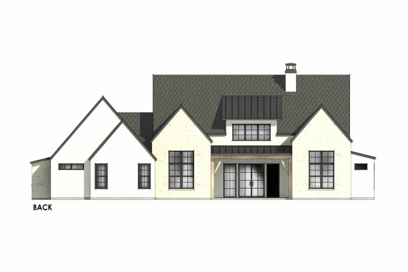 Architectural House Design - Exterior - Rear Elevation 1 for European House Plan #1096-64 - 4 bed, 3.5 bath