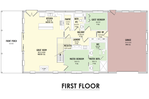 Floor Plan - Main Floor for Barndominium House Plan #1092-35 - 4 bed, 3 bath