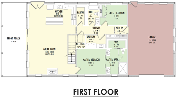 Barndominium Floor Plan - Main Floor Plan #1092-35