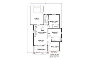 Floor Plan - Main Floor for Craftsman House Plan #1099-3 - 3 bed, 2 bath