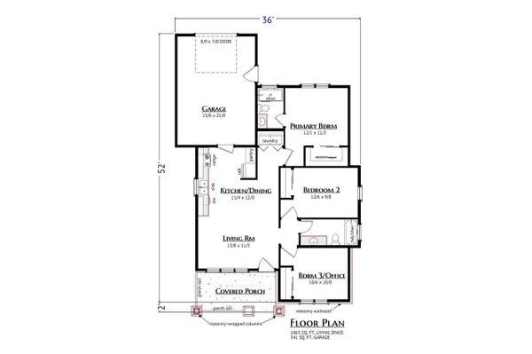 Craftsman Floor Plan - Main Floor Plan #1099-3