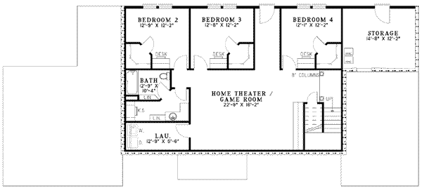 Colonial Floor Plan - Upper Floor Plan #17-2097