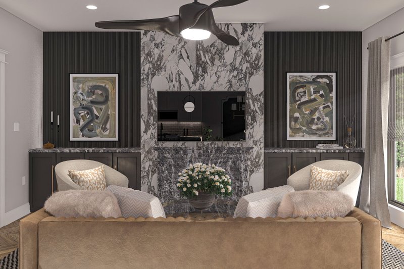 House Plan Design - Interior - Family Room for Victorian House Plan #455-462 - 3 bed, 2.5 bath