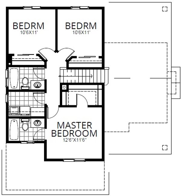 Architectural House Design - Craftsman Floor Plan - Upper Floor Plan #112-171