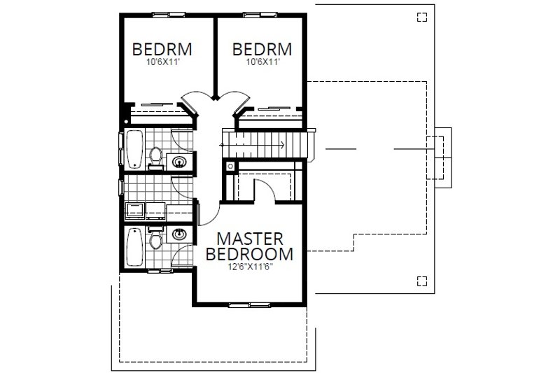 Dream House Plan - Floor Plan - Upper Floor for Craftsman House Plan #112-171 - 3 bed, 2.5 bath