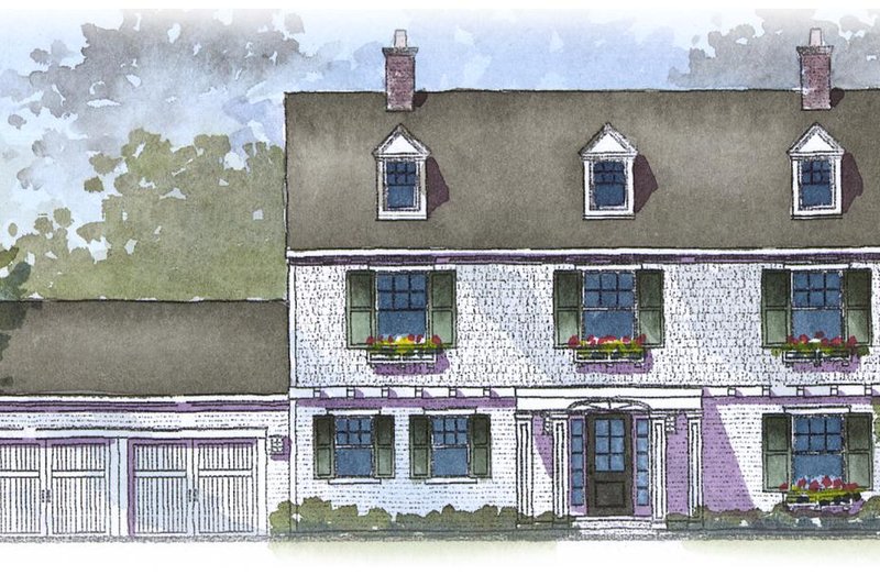 Architectural House Design - Exterior - Front Elevation 3 for Colonial House Plan #901-86 - 4 bed, 2.5 bath