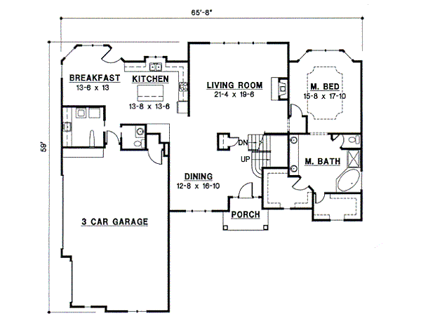 Traditional Floor Plan - Main Floor Plan #67-429
